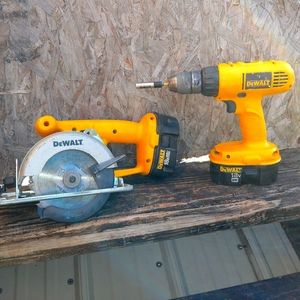 DeWalt 18v trim saw and cordless drill